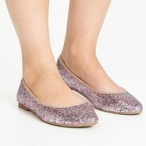 Womens Glitter Flats Shoes Size 8 Peyton And Parker Pink Multicolored Ballet